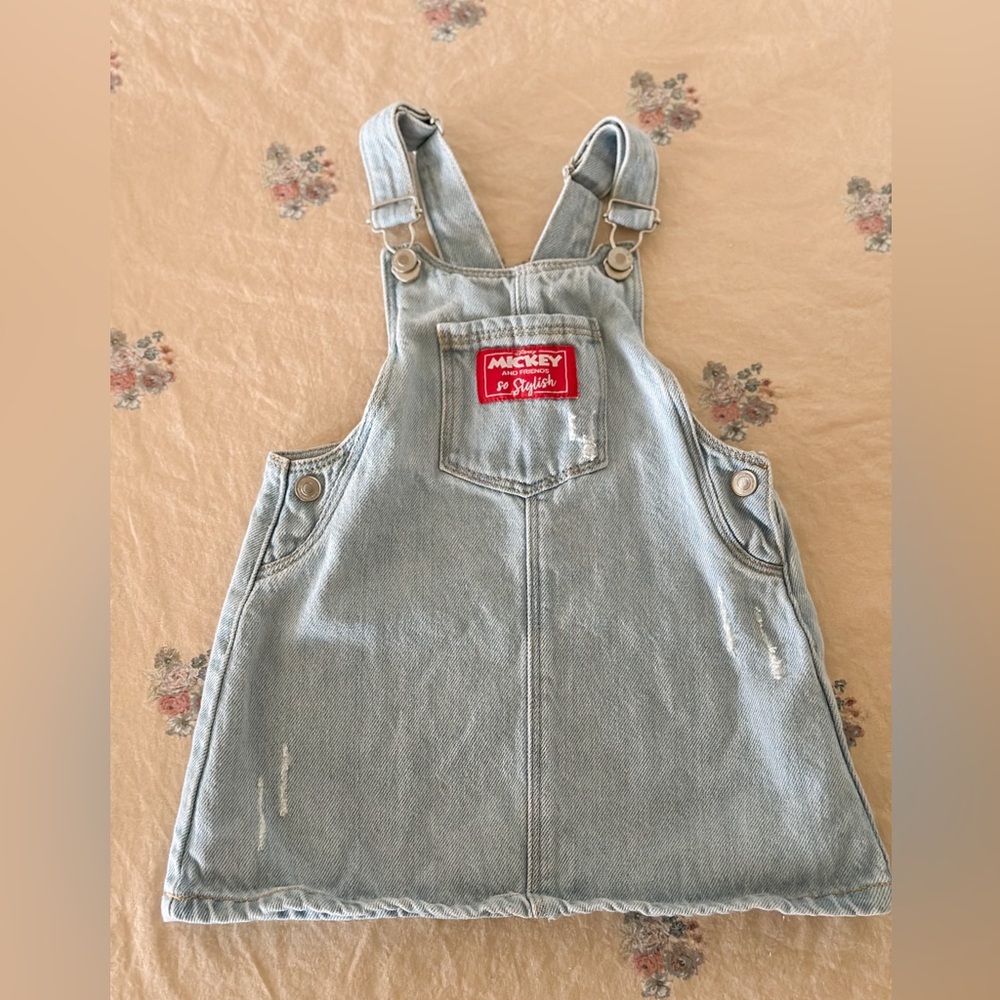 Zara Minnie Mouse Denim Overall Dress